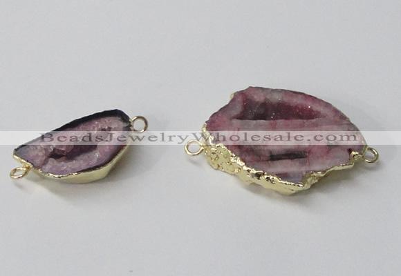 NGC588 15*20mm - 22*30mm freefrom druzy agate gemstone connectors