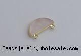 NGC5901 13*26mm moon rose quartz connectors wholesale