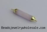 NGC5942 8*40mm tube rose quartz connectors wholesale