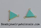 NGC5986 15*16mm triangle white howlite turquoise connectors