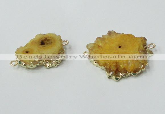 NGC601 15*20mm - 30*35mm freeform druzy agate connectors wholesale