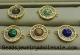 NGC6045 16mm coin mixed gemstone connectors wholesale