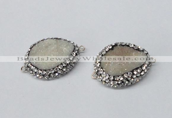 NGC639 20*28mm - 25*30mm freeform plated druzy agate connectors