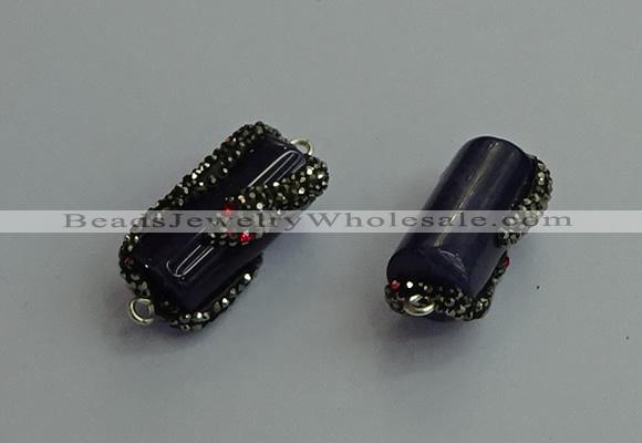 NGC6522 12*25mm tube agate gemstone connectors wholesale