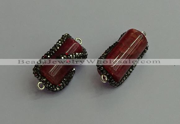 NGC6523 12*25mm tube agate gemstone connectors wholesale