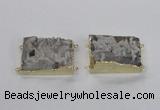 NGC661 25*30mm - 30*40mm rectangle druzy agate connectors wholesale