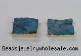 NGC662 25*30mm - 30*40mm rectangle druzy agate connectors wholesale