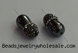 NGC6644 10*22mm teardrop hematite connectors wholesale