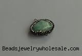 NGC6658 18*25mm faceted freeform amazonite connectors