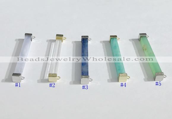 NGC7020 3*32mm cuboid  mixed gemstone connectors wholesale