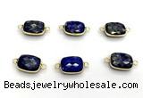 NGC7030 11*15mm faceted rectangle lapis lazuli connectors