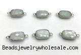 NGC7031 11*15mm faceted rectangle moonstone connectors