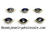 NGC7040 11*15mm faceted oval lapis lazuli connectors