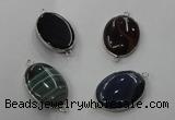 NGC75 22*30mm oval agate gemstone connectors wholesale