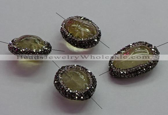 NGC7558 18*22mm - 20*30mm freeform citrine connectors wholesale