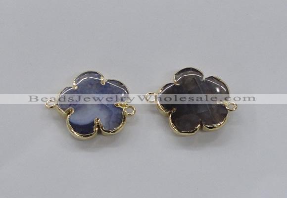 NGC852 28mm - 30mm flower agate gemstone connectors wholesale