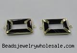 NGC886 30*40mm rectangle black agate connectors wholesale