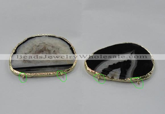 NGC900 50*65mm - 60*75mm freeform druzy agate connectors