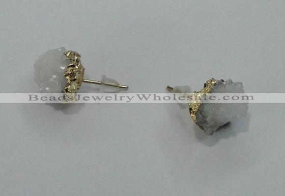 NGE01 8*12mm - 10*14mm nuggets druzy quartz earrings wholesale