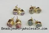 NGE105 8mm - 10mm freeform druzy agate gemstone earrings wholesale