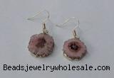 NGE123 8*12mm - 12*16mm freeform druzy agate gemstone earrings