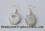 NGE128 18*20mm - 20*25mm freeform druzy agate gemstone earrings