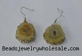 NGE129 18*20mm - 20*25mm freeform druzy agate gemstone earrings