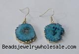 NGE132 18*20mm - 20*25mm freeform druzy agate gemstone earrings