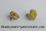 NGE139 12*14mm - 15*18mm freeform druzy agate gemstone earrings