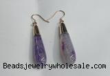 NGE14 10*40mm teardrop agate gemstone earrings wholesale