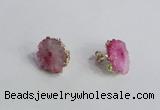 NGE141 12*14mm - 15*18mm freeform druzy agate gemstone earrings