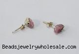 NGE149 4*6mm - 5*8mm freeform tourmaline gemstone earrings