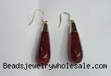 NGE15 10*40mm teardrop agate gemstone earrings wholesale