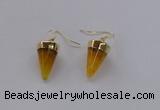 NGE156 11*20mm – 12*22mm cone agate gemstone earrings wholesale