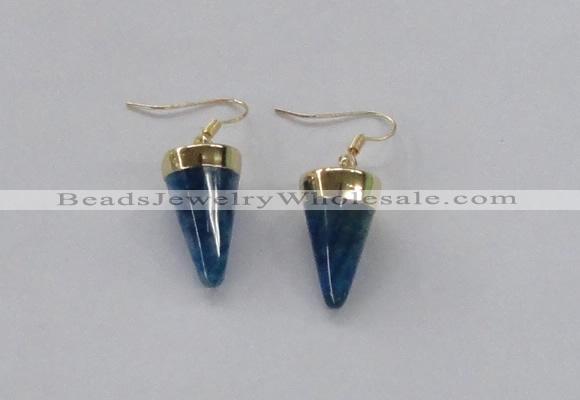 NGE157 11*20mm – 12*22mm cone agate gemstone earrings wholesale