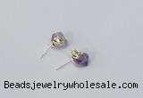 NGE164 4*6mm – 5*8mm freeform lavender amethyst earrings