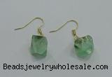 NGE175 8*10mm - 10*12mm nuggets fluorite earrings wholesale