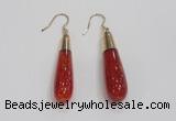 NGE19 10*40mm teardrop agate gemstone earrings wholesale