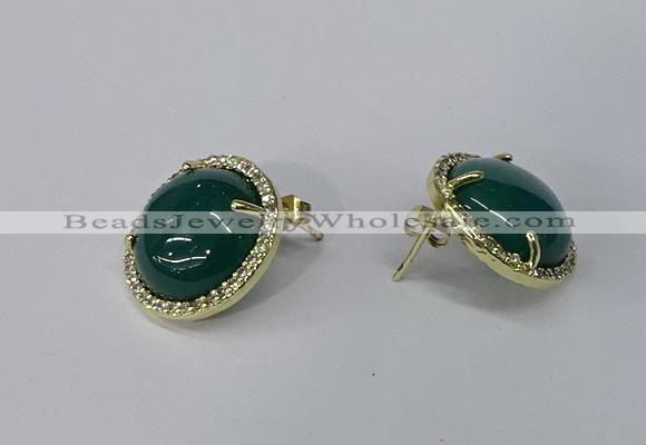 NGE190 15mm flat round agate gemstone earrings wholesale