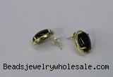 NGE198 10*14mm oval agate gemstone earrings wholesale