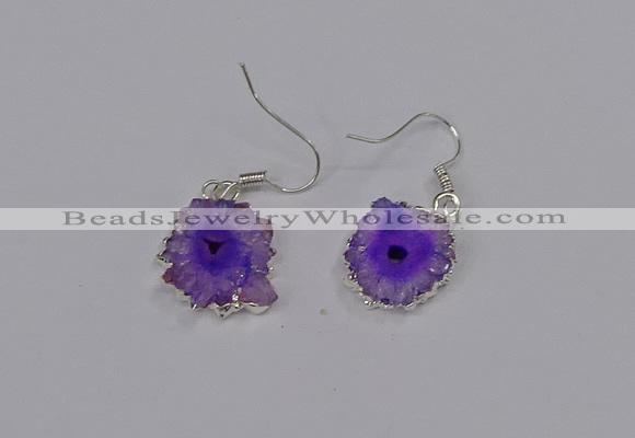 NGE207 18*20mm - 20*25mm freeform druzy agate gemstone earrings