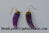 NGE228 10*40mm - 12*45mm oxhorn agate gemstone earrings wholesale