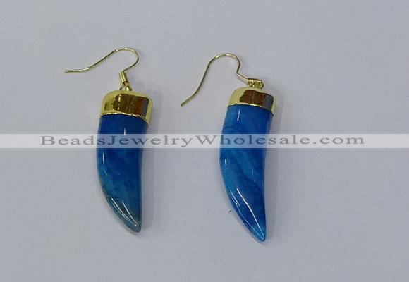 NGE230 10*40mm - 12*45mm oxhorn agate gemstone earrings wholesale