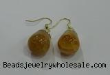 NGE234 15*20mm teardrop agate gemstone earrings wholesale