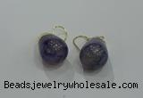 NGE235 15*20mm teardrop agate gemstone earrings wholesale