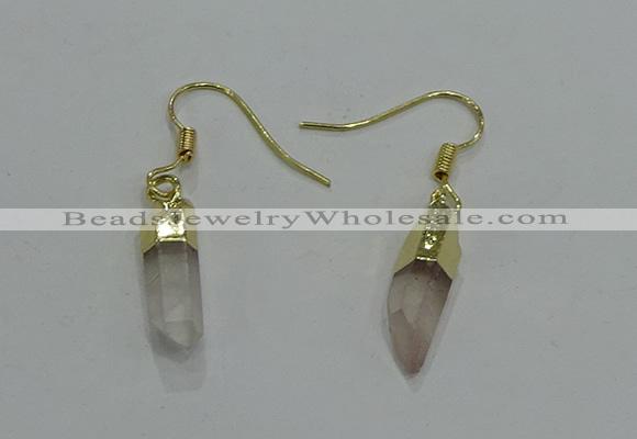 NGE250 5*16mm - 5*18mm sticks white crystal gemstone earrings