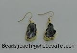 NGE263 13*18mm - 15*20mm freeform druzy agate earrings