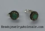 NGE283 15mm - 16mm coin australia chrysoprase earrings wholeasle