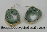 NGE32 30*35mm - 35*40mm freeform plated druzy agate earrings