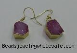 NGE323 10*14mm - 12*16mm freeform druzy agate gemstone earrings